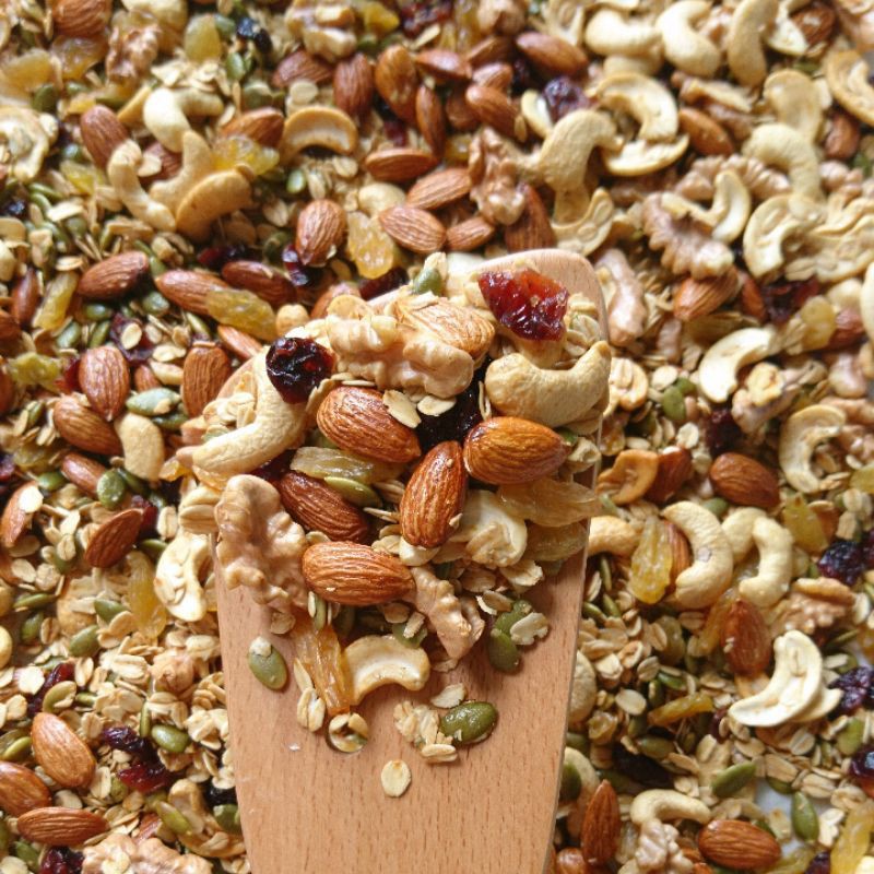 Granola - Ngũ Cốc Ăn Kiêng Không Đường 💥 Granola Nhiều Hạt 💥 Ngũ Cốc Giảm Cân Ăn Liền 500g | BigBuy360 - bigbuy360.vn