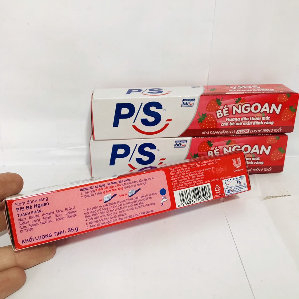 Kem đánh răng PS trẻ em hương dâu 35g