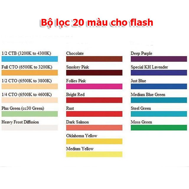 Bộ lọc 20 màu cho Flash máy ảnh