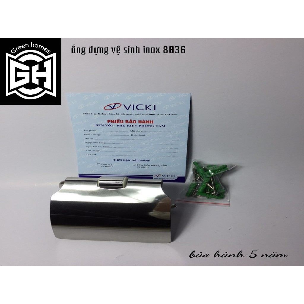 Hộp đựng khăn giấy vệ sinh Vicki 803 inox304 -hàng chính hãng- bảo hành 5 năm