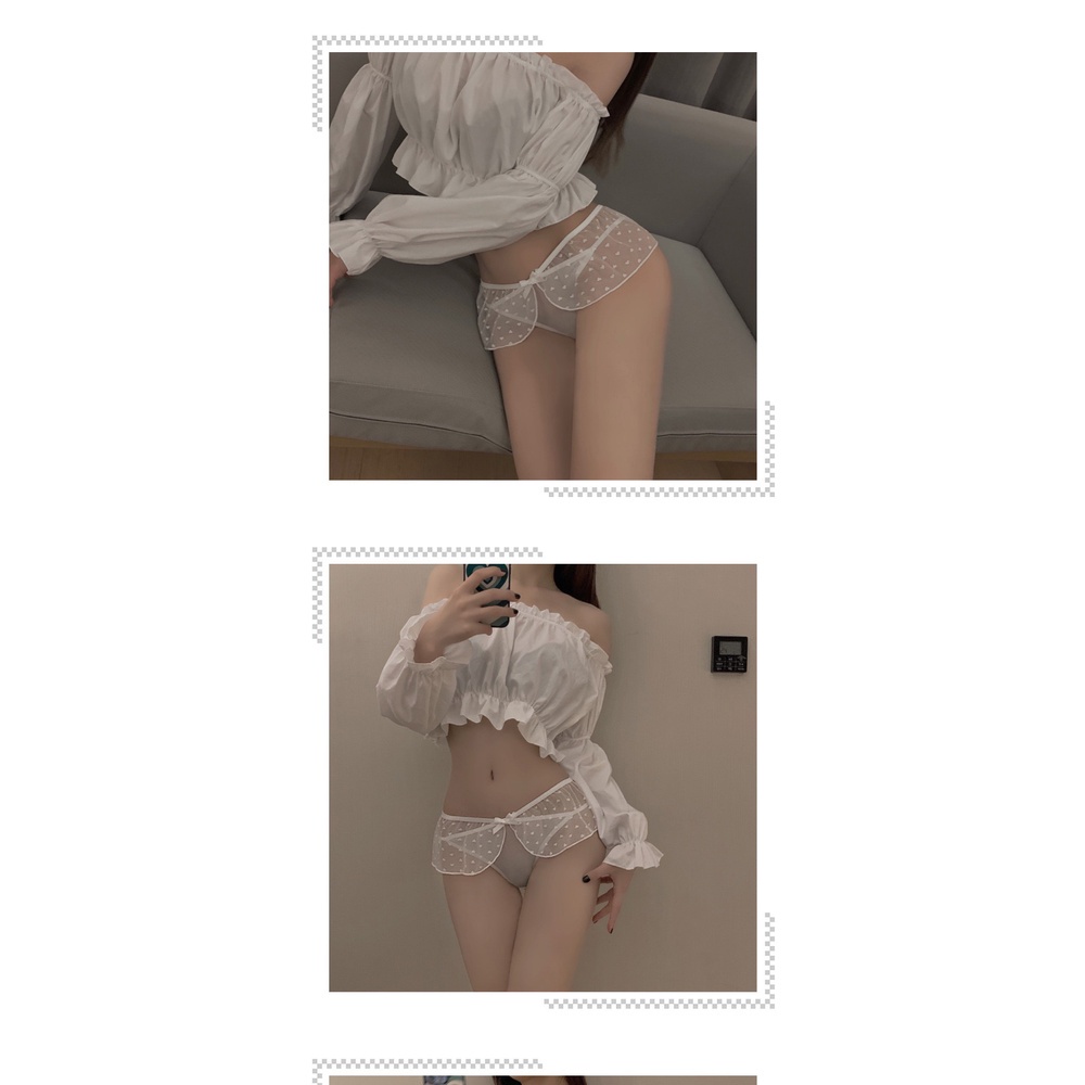 Quần Lót Nữ-Quần Lót Ren thiết kế lưới đính trái tim nhỏ sexy thoáng mát MÃ C26