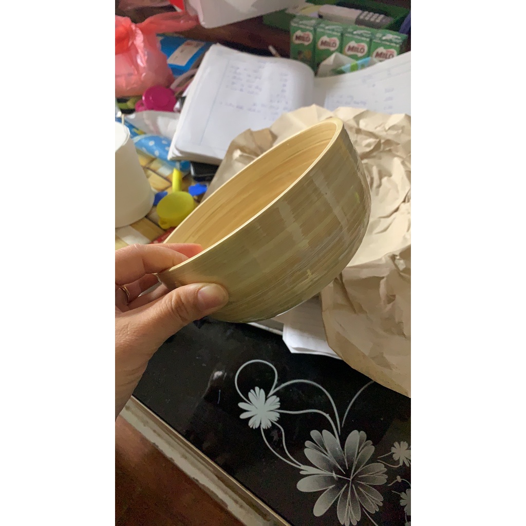 Bát Tre Ngâm Tay Làm Nail - Bát Ngâm Tay Bằng Tre Tự Nhiên Tráng Bóng