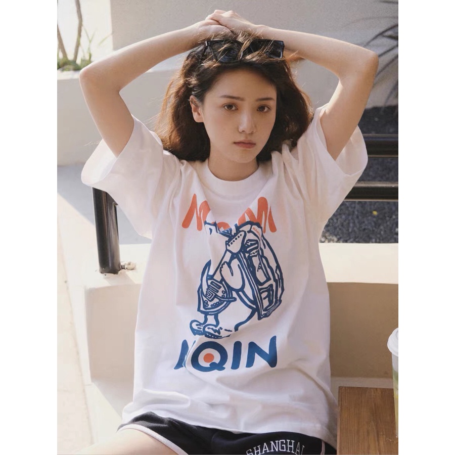 Áo Thun Áo Phông in Hình chữ NQIN Unisex Tay Lỡ From rộng KL Unisex