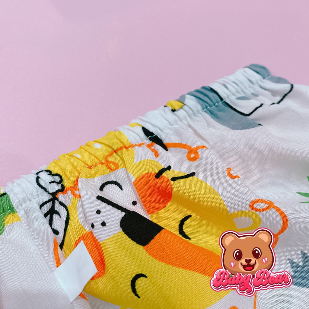 Bộ quần áo bé trai cộc tay vải tole, lanh 2 da loại 1 mềm, mịn, thoáng mát, ít co rút, hàng Việt Nam Baby Bear