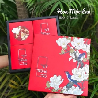 Hộp đựng bánh Trung Thu 4 bánh kèm hộp và túi