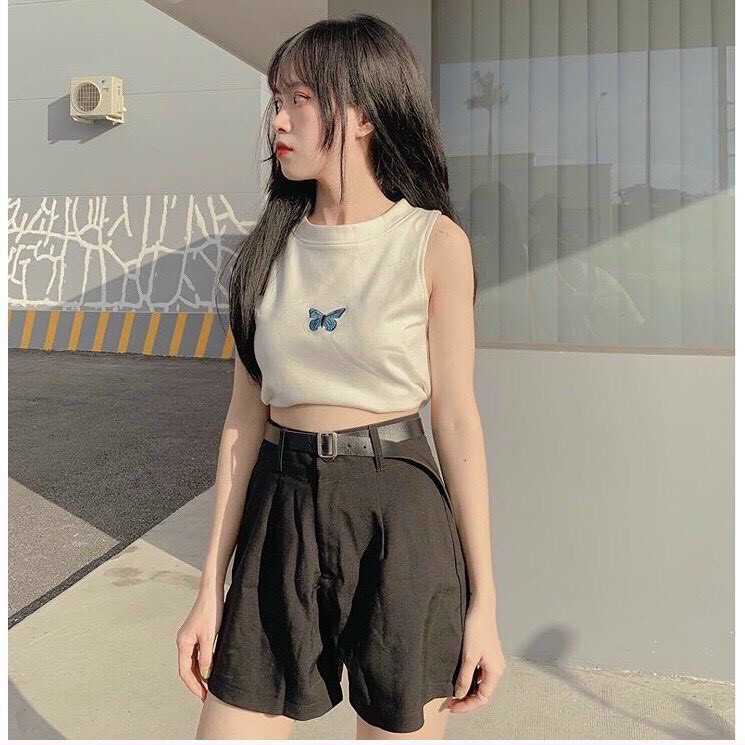 Áo thun ba lỗ họa tiết bướm mới về dễ thương