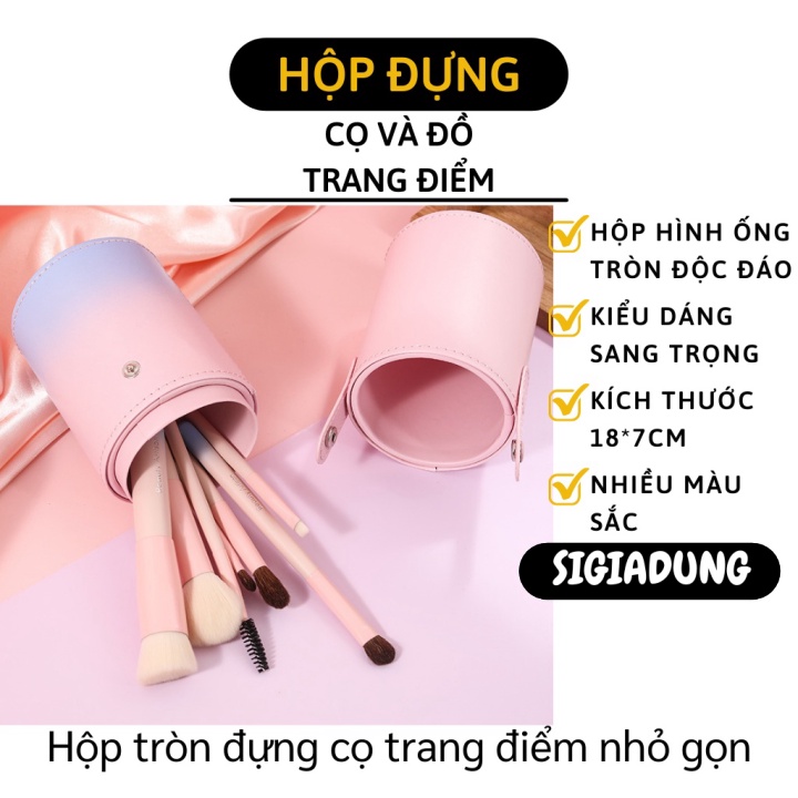 [SGD] Hộp Đựng Cọ - Hộp Tròn Đựng Cọ Trang Điểm Kiểu Dáng Ống Trụ Mở Ra Thành 2 Ống 6637