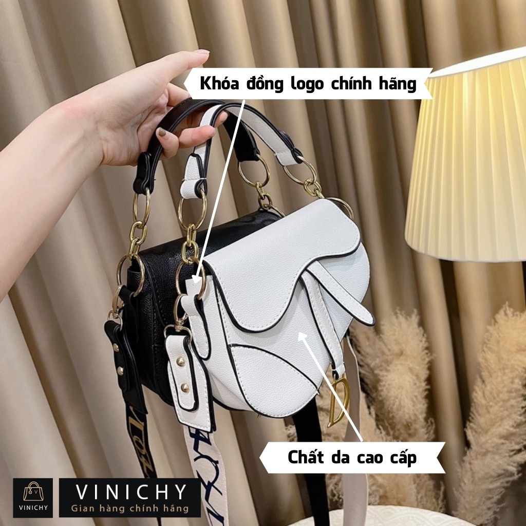 Túi xách nữ đeo chéo, túi đi chơi, đi học VINICHY, da cao cấp size 22cm HA025