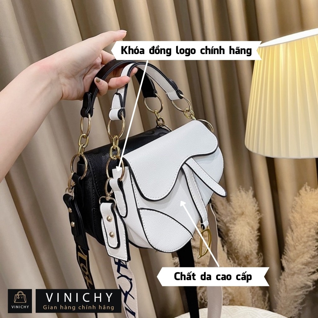 Túi xách nữ đeo chéo, túi đi chơi, đi học VINICHY, da cao cấp size 22cm HA025