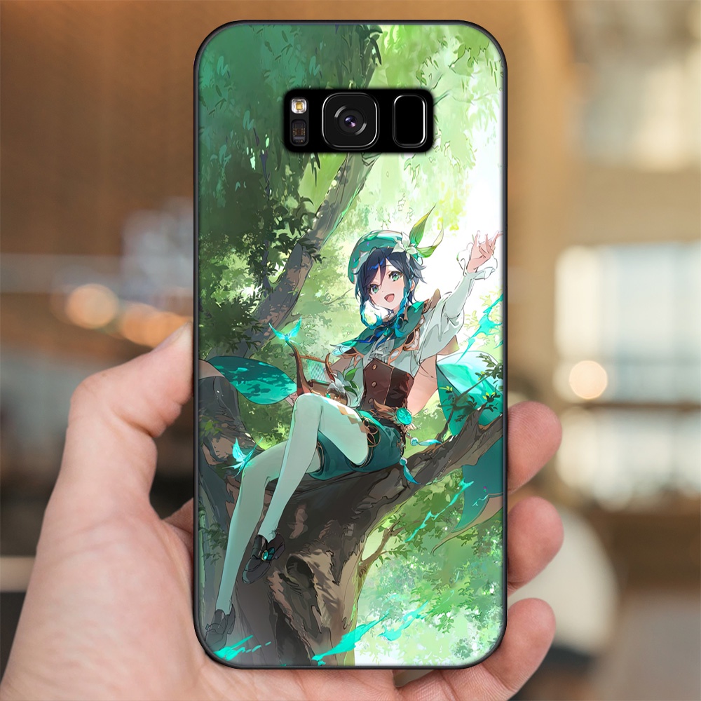 Ốp lưng Samsung S8, S8 Plus viền đen in hình Venti Genshin Impact