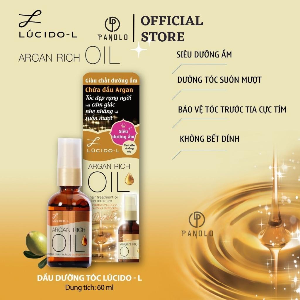 Dầu dưỡng tóc uốn xoăn Argan Lucido L 60ml, Tinh dầu dưỡng tóc khô xơ nam nữ Argan Oil