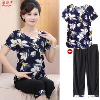 Bộ Đồ Ngắn Tay Thời Trang Dành Cho Phụ Nữ Trung Niên