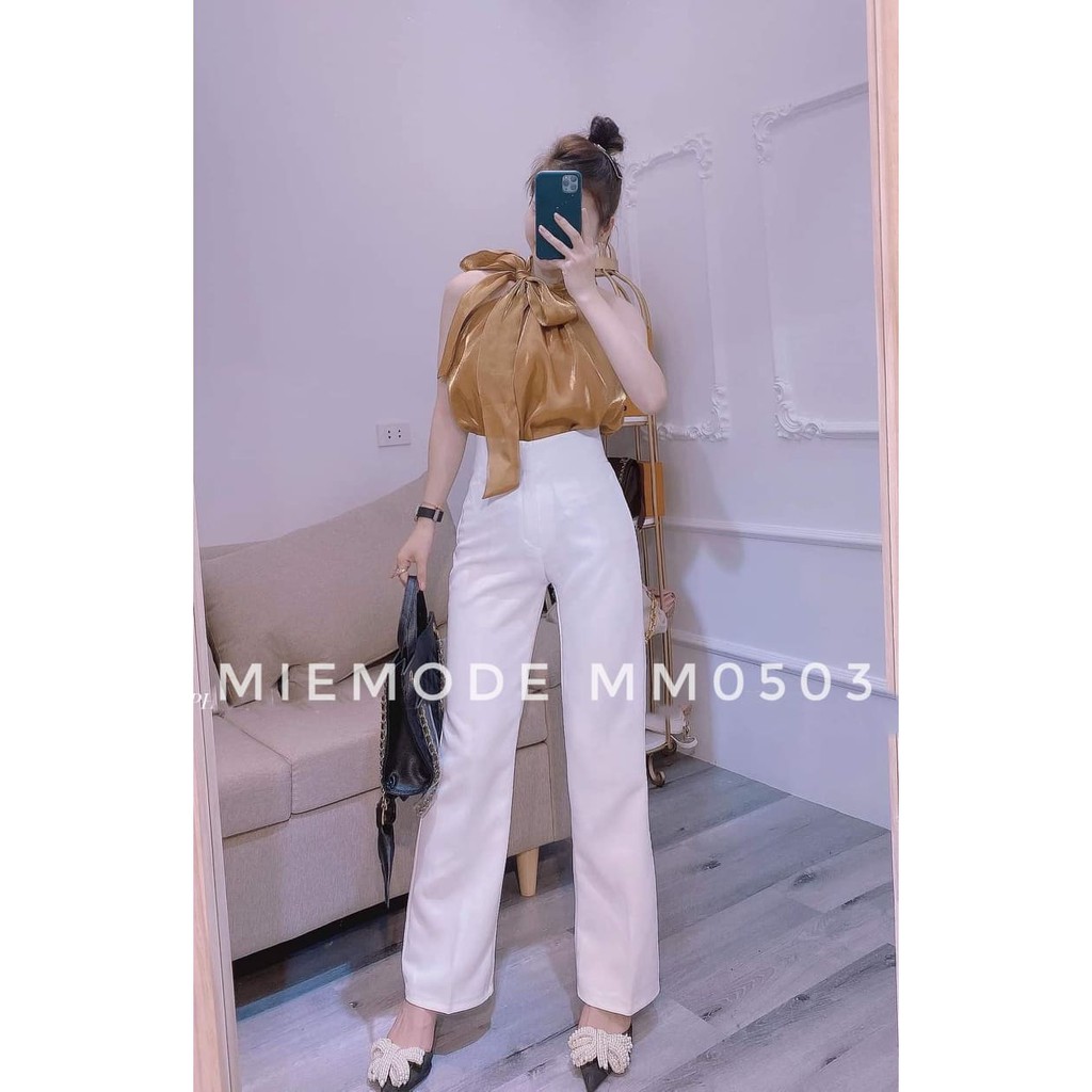 [MIE MODE] ★Video và ảnh trải sàn ★ Áo Yếm Cổ Nơ ★ Chất tơ Organza cao cấp, Hàng 2 lớp , lót xịn Size S.M.L