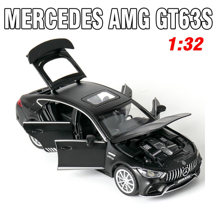 Đồ chơi trẻ em xe ô tô mô hình Mercedes AMG GT63S 1:32 Jackie Kim xe bằng kim loại có âm thanh và đèn