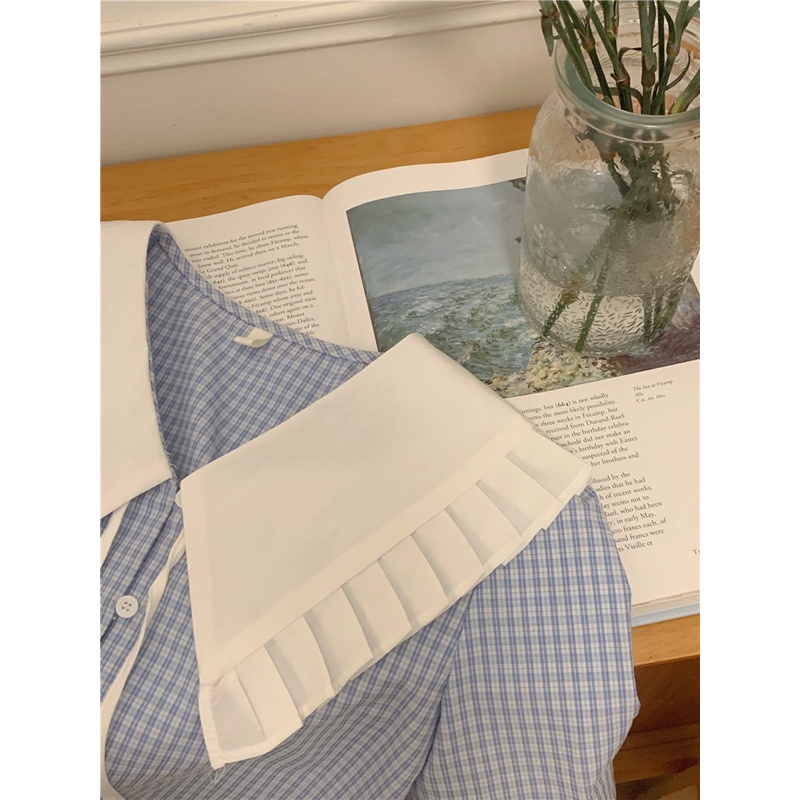 Áo Sơ Mi Ngắn Tay Thắt Dây Cổ Bẻ Phong Cách Pháp 52075