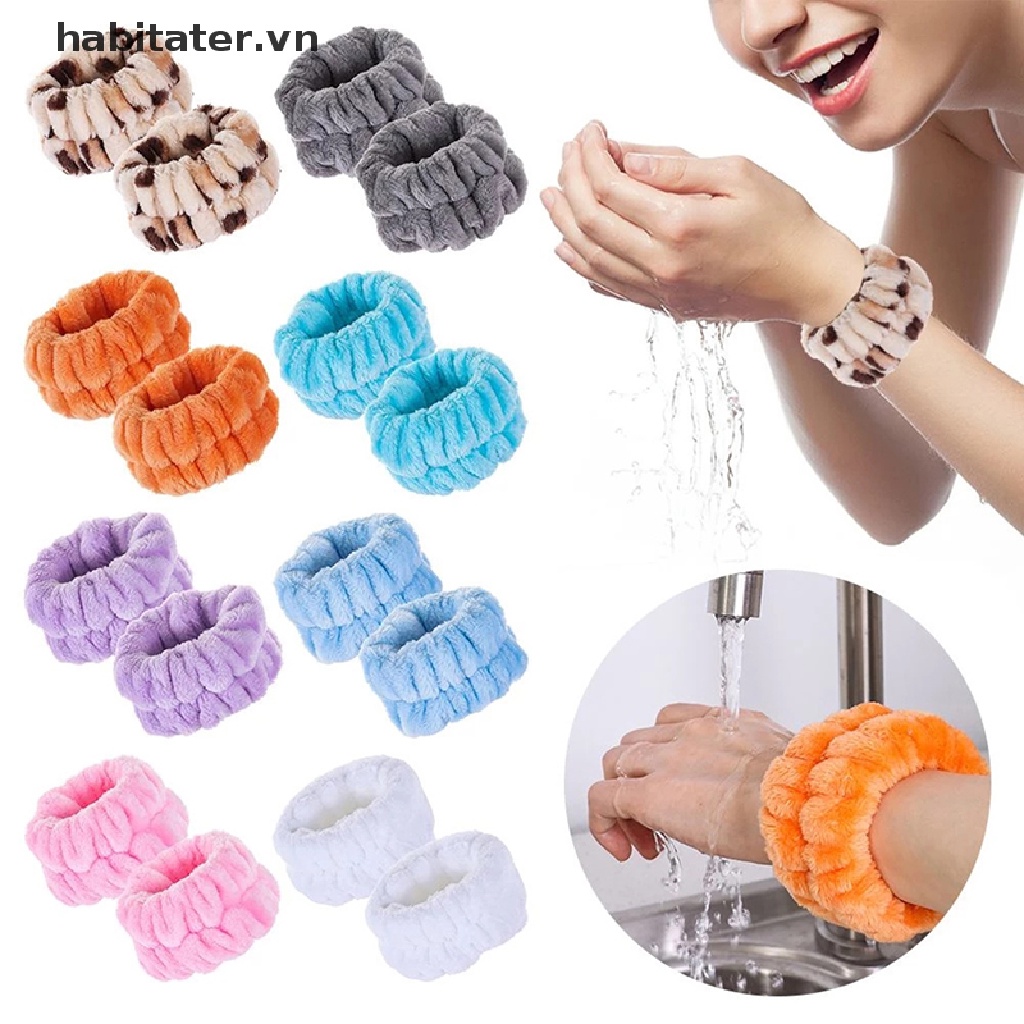 1 Dây Đeo Cổ Tay Màu Trơn Thấm Hút Tốt Tiện Dụng Khi Rửa Mặt / Chạy Bộ