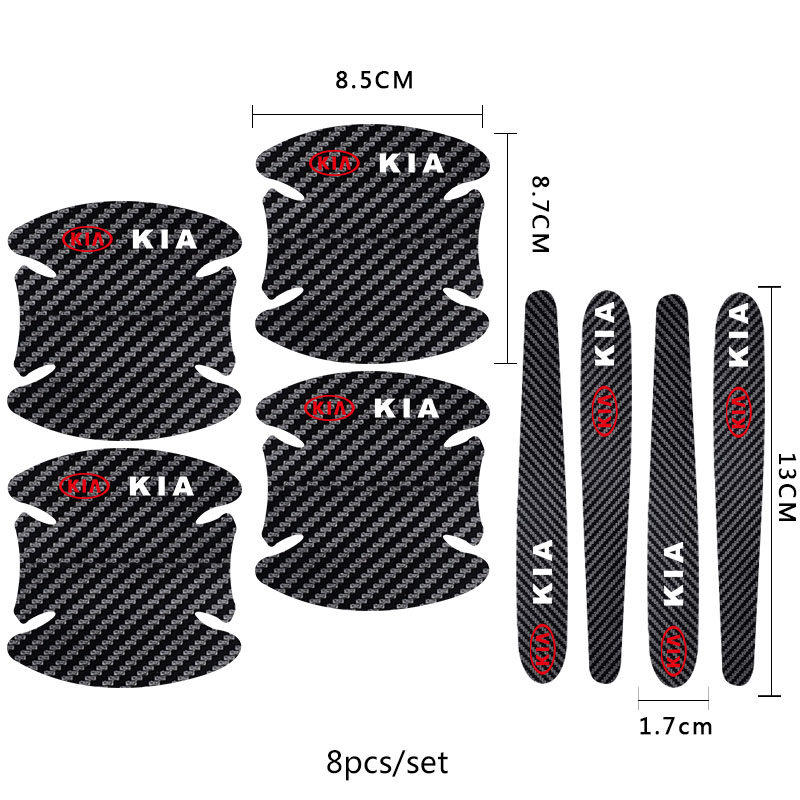 Bộ 8 miếng dán bảo vệ tay cầm máy Kia Morning Seltos K3 Carens Forte Cerato Soluto