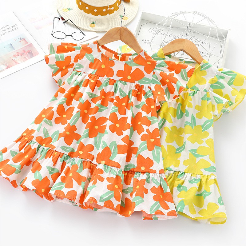 Váy Hoa Baby Doll Cho Bé Gái Chất Đũi Tơ Mềm Mát (HN 724)