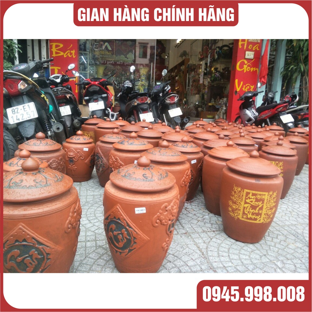 HŨ ĐỰNG GẠO TÀI LỘC -PHONG THỦY MAY MẮN-GỐM SỨ BÁT TRÀNG-12KG,20KG-XUONG GỐM VIỆT-CHUẨN MEN BÁT TRÀNG