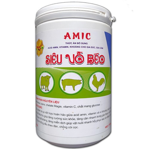 SIÊU VỖ BÉO AMIC: Thức Ăn Bổ Sung Dinh Dưỡng Tăng Cân Nhanh, Đẹp Mã -  Lon 1kg