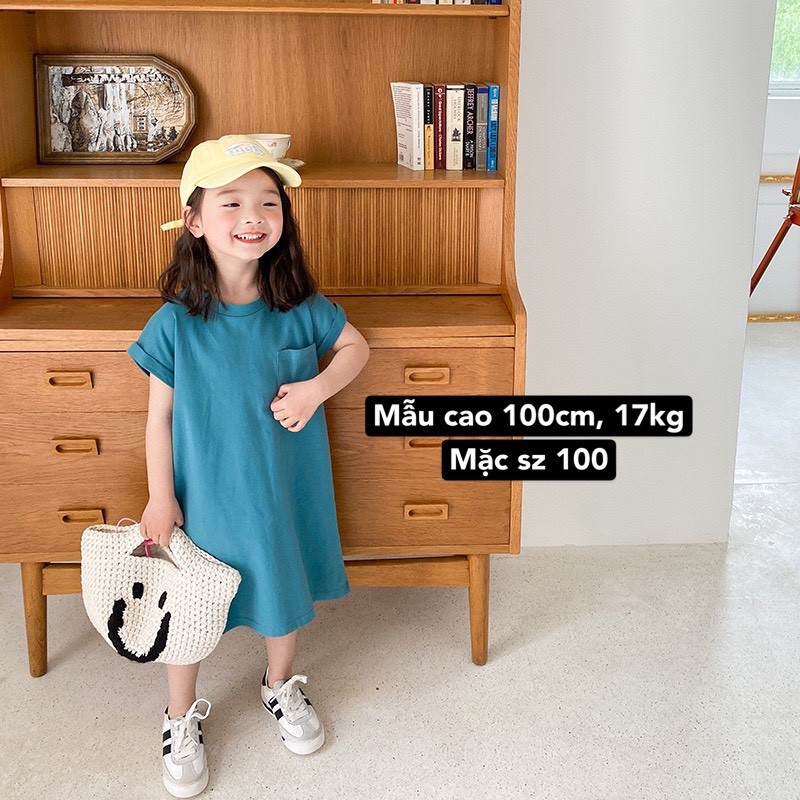 Váy Đầm Suông Cho Bé Gái Mùa Hè Chất Cotton Mát - Hãng Ambb Kids (có clip, ảnh thật).