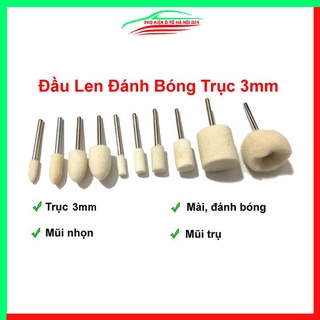 Đầu len đánh bóng trục 3mm đánh bóng kim loại, trang sức, viền điện thoại