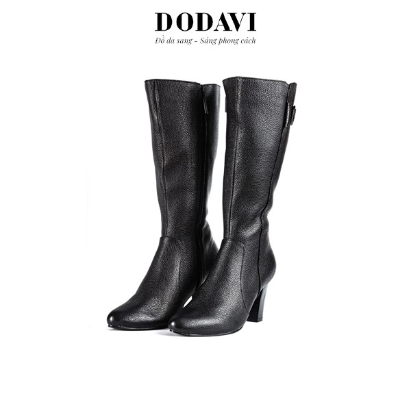 DODAVI - Giày Boots Đùi Nữ Cao Gót 5cm Da Bò 725-06