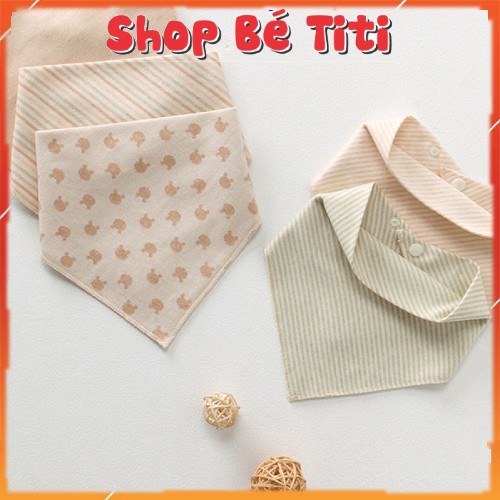 Khăn yếm tam giác Cotton 100% cao cấp, mềm mại, an toàn khăn yếm Organic Shop Bé Titi