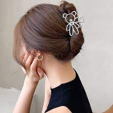 Kẹp Tóc Kim Loại Hình Gấu Dễ Thương Phong Cách Hàn Quốc Dành Cho Bạn Nữ Phong Cách Vintage