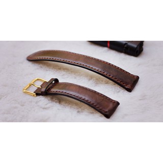 Dây đồng hồ nam handmade da bò màu nâu Mino Crafts