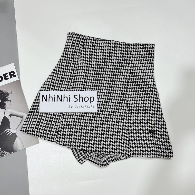 Chân váy kẻ ziczac dáng A thêu nhện CV578 - NhiNhi Shop