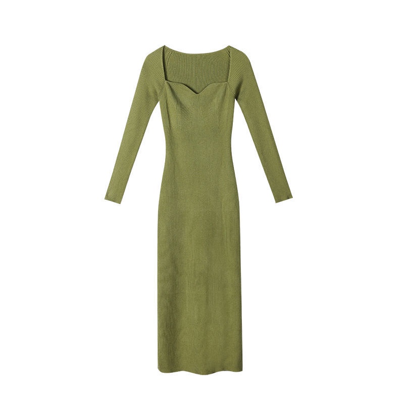 Đầm Dệt Kim Cổ Vuông Dáng Ôm Thời Trang Retro Pháp Xinh Xắn Cho Nữ