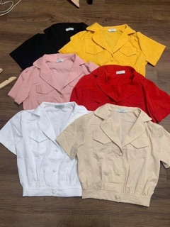 Áo đũi nút bọc cổ vest