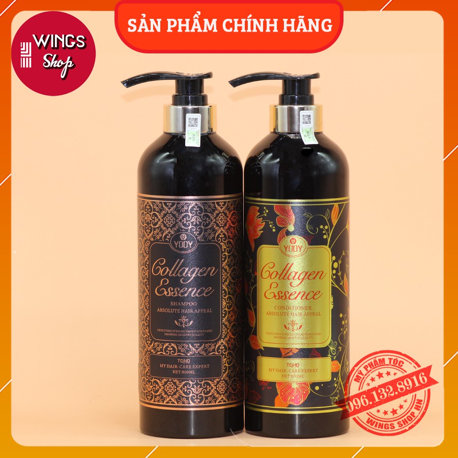 Dầu Gội Cặp Colagen Essence Yody Phục Hồi Và Hỗ Trợ Mọc Tóc 800MLx2