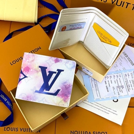 Ví nam LV full box hàng cao cấp , hộp + thẻ + giấy , chất liệu da  không bông da hay phai màu