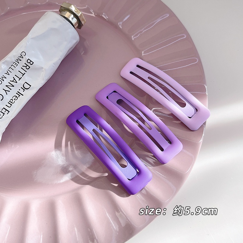 Set 3 Kẹp Tóc Mỏ Vịt Kim Loại Hình Ngôi Sao Màu Tím Ngọt Ngào Dễ Thương Cho Trẻ Em