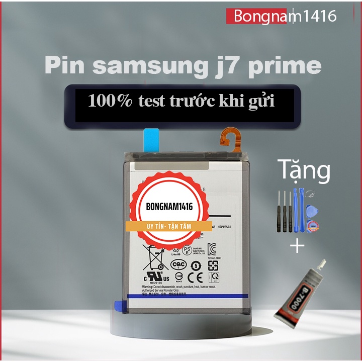 Pin thay thế cho samsung j7prime tặng kèm bộ sửa và keo dán bongnamstore.