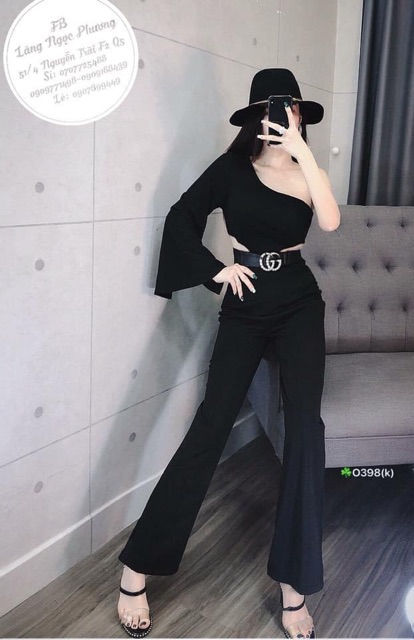 Jum xẻ tay ống loe cut eo