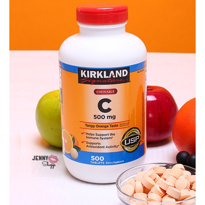 Kẹo Ngậm Bổ Sung Vitamin C Kirkland Signature 500mg Hộp 500 Viên