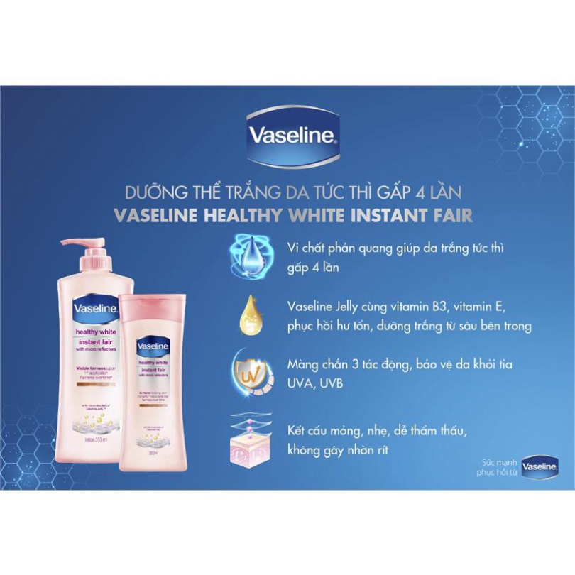 Sữa Dưỡng Thể Trắng Da Tức Thì Vaseline Healthy White Instant Fair Lotion