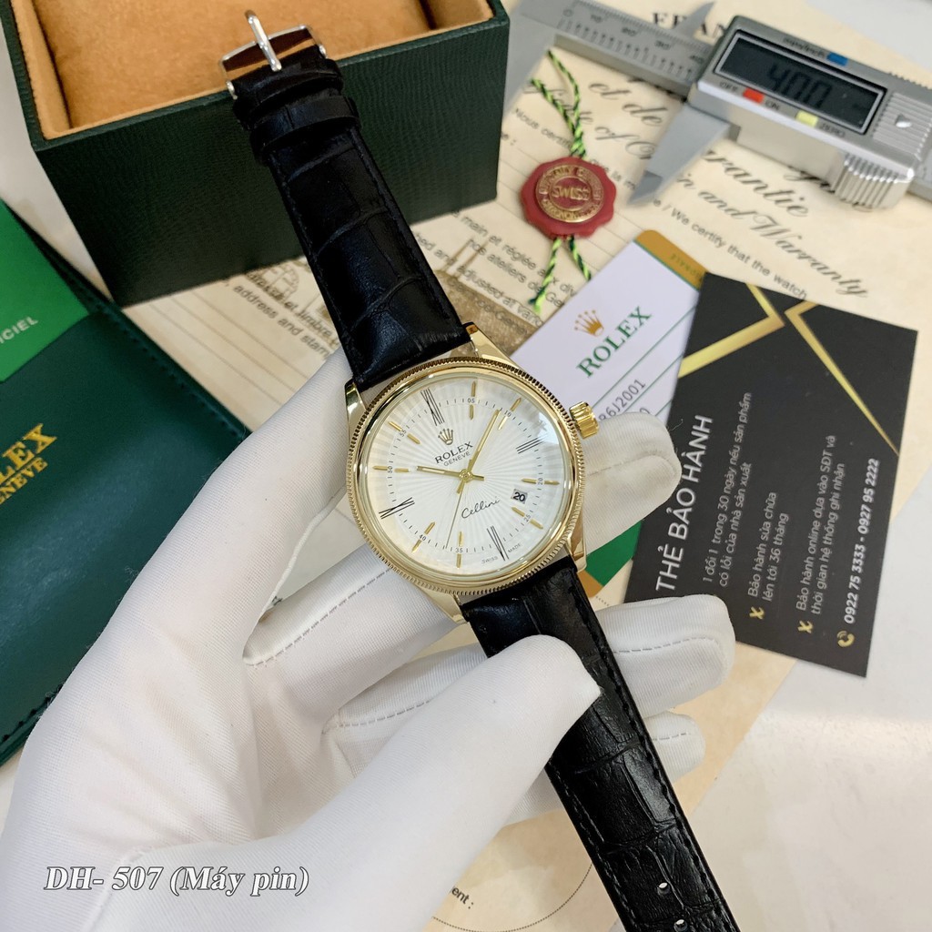 Đồng hồ nam Rolex mặt tròn classic dây da cao cấp bảo hành 12 tháng DH507 Shop404