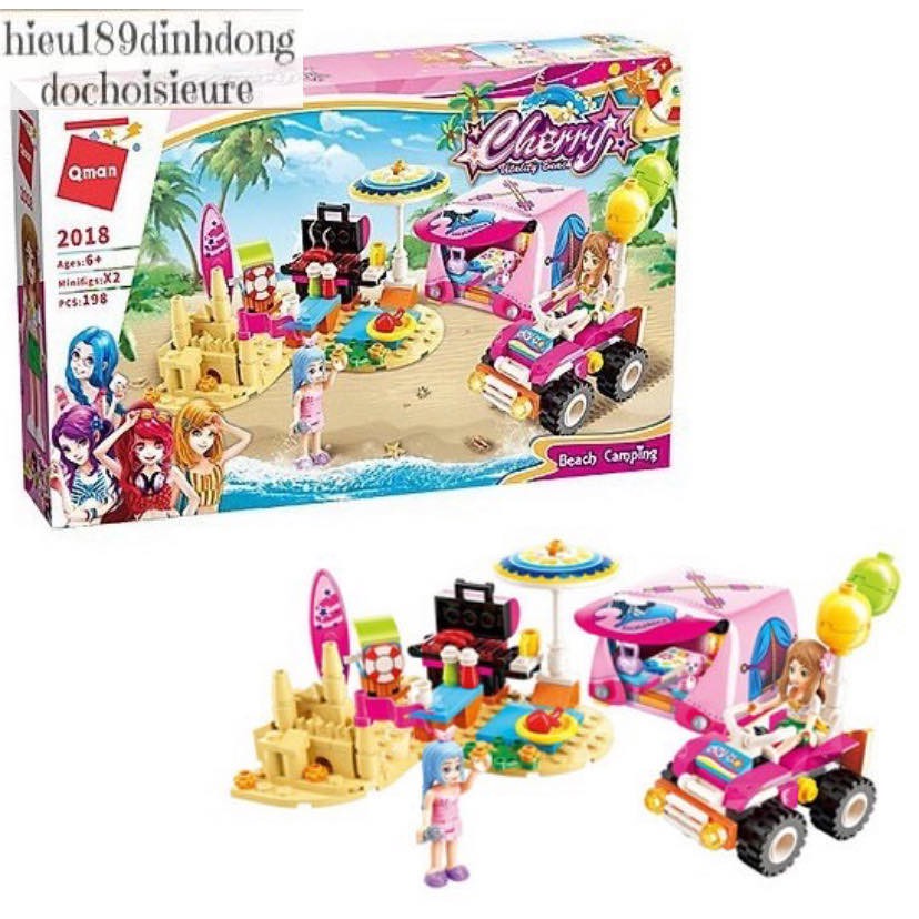 Lắp ráp xếp hình Lego Friends chính hãng qman 2018: Cắm trại bên biển (ảnh thật)