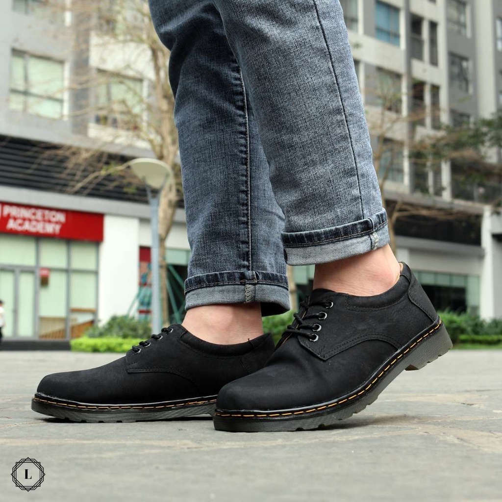 Giày nam Da bò Nubuck Dr.1461 Nubuck Đen