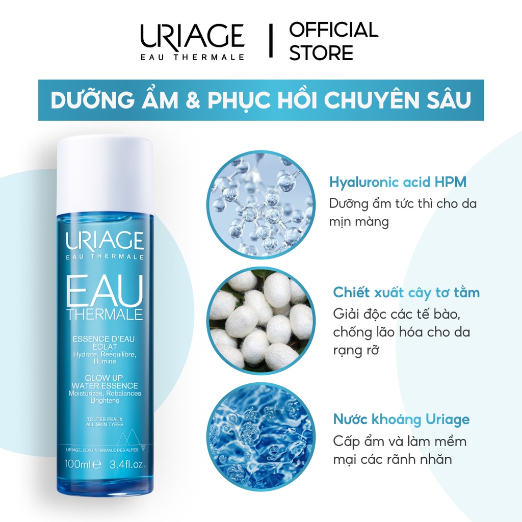 Tinh chất khoáng cô đặc dưỡng ẩm và phục hồi chuyên sâu Uriage EAU THERMALE ESSENCE D'EAU ECLAT 100ml