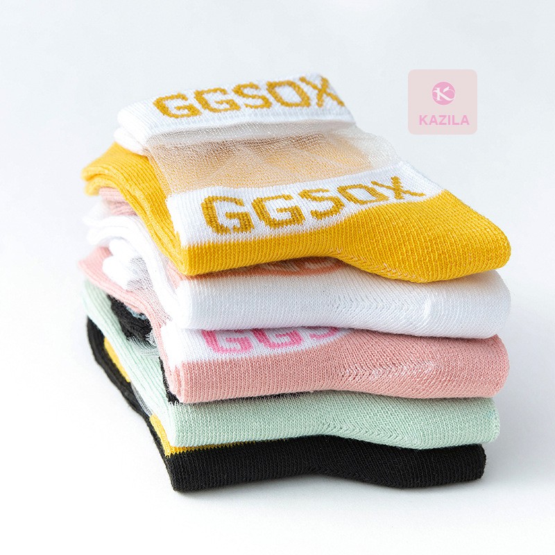 Tất nữ (vớ nữ) GGSOX cổ phối lưới lụa phong cách Hàn Quốc, tất vớ nữ cute đi giày thể thao siêu đẹp Kazila T3