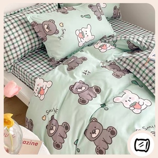 Bộ chăn ga gối poly cotton: cừu xám