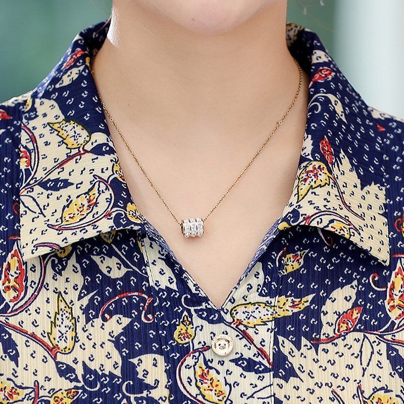 Áo thun tay dài dáng rộng thời trang cho phụ nữ trung niên