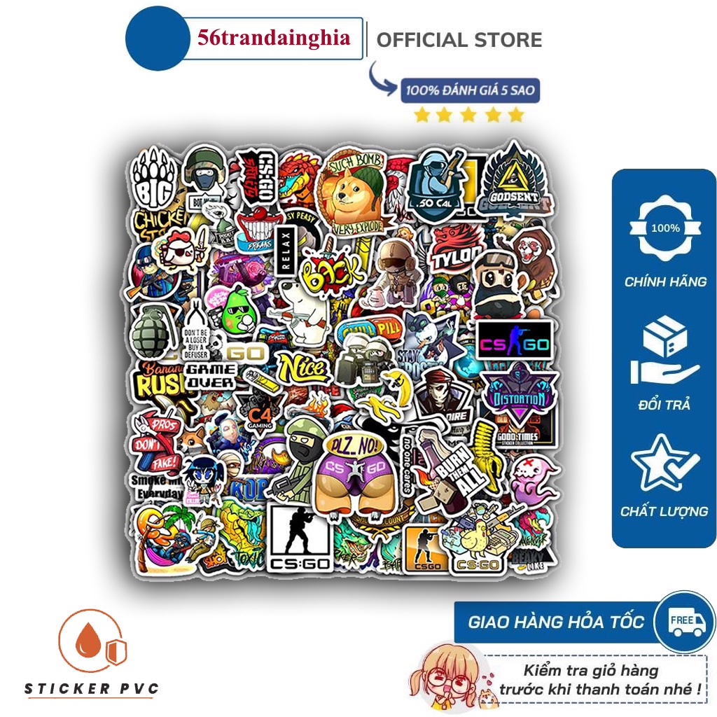 Sticker CSGO | Sticker Dán Xe Máy, mũ bảo hiểm, trang trí laptop vali- Chống Thấm Nước, Chống Bay Màu