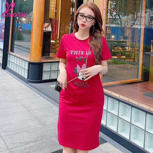 Đầm nữ thun in hình micky - THỎ TÂY | BigBuy360 - bigbuy360.vn