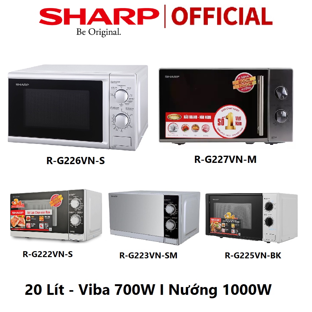 Lò vi sóng cơ Sharp 20 Lít Vi sóng 700W - Nướng 1000W - Bảo Hành 12 Tháng Chính hãng